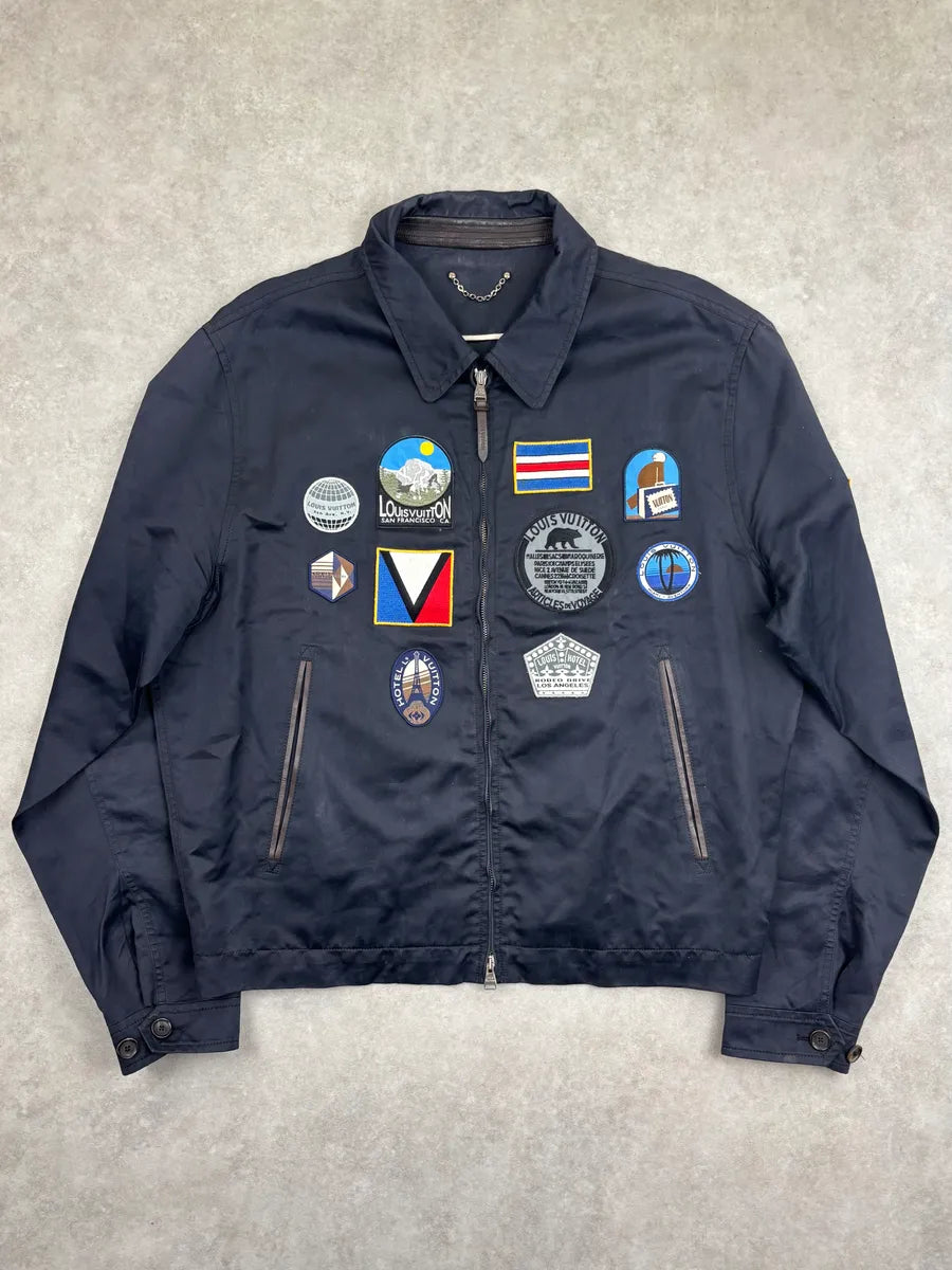 AW2012 Louis Vuitton Navy Patchwork Flag Jacket   GJpqUMS 0