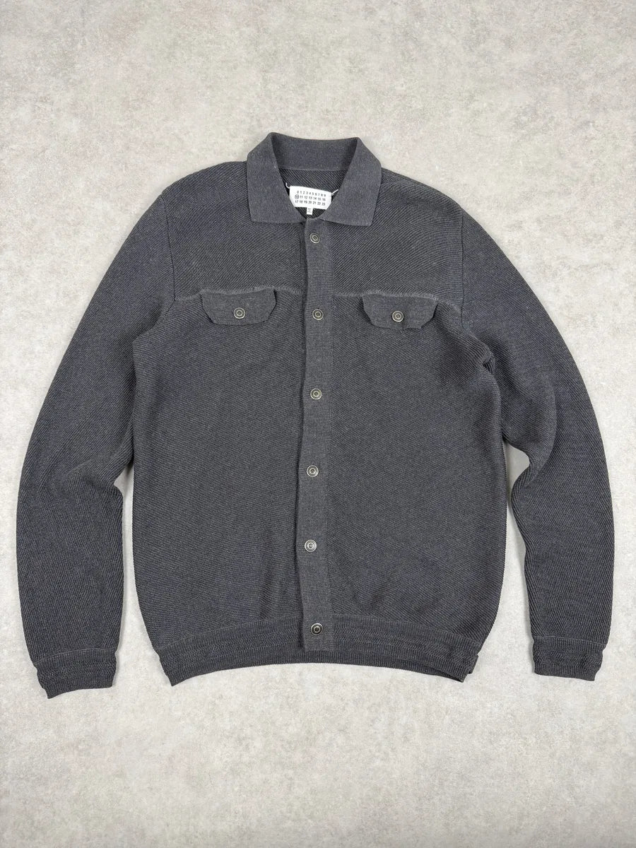 AW2012 Maison Margiela Anthracite Grey Signature Buttoned Cardigan Jacket BPyCJBk 0