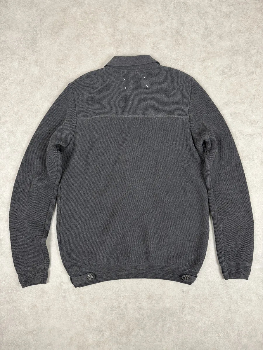 AW2012 Maison Margiela Anthracite Grey Signature Buttoned Cardigan Jacket BPyCJBk 1