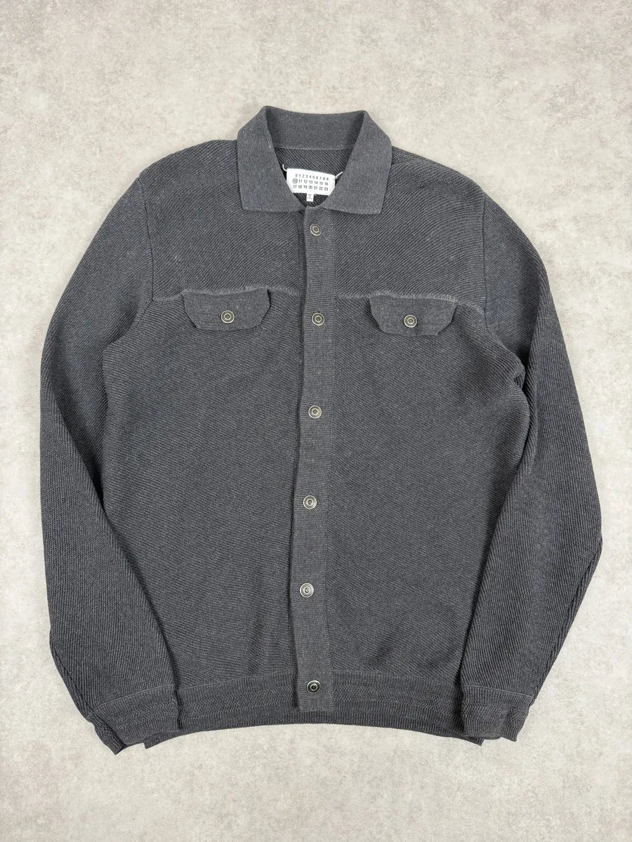 AW2012 Maison Margiela Anthracite Grey Signature Buttoned Cardigan Jacket BPyCJBk 4