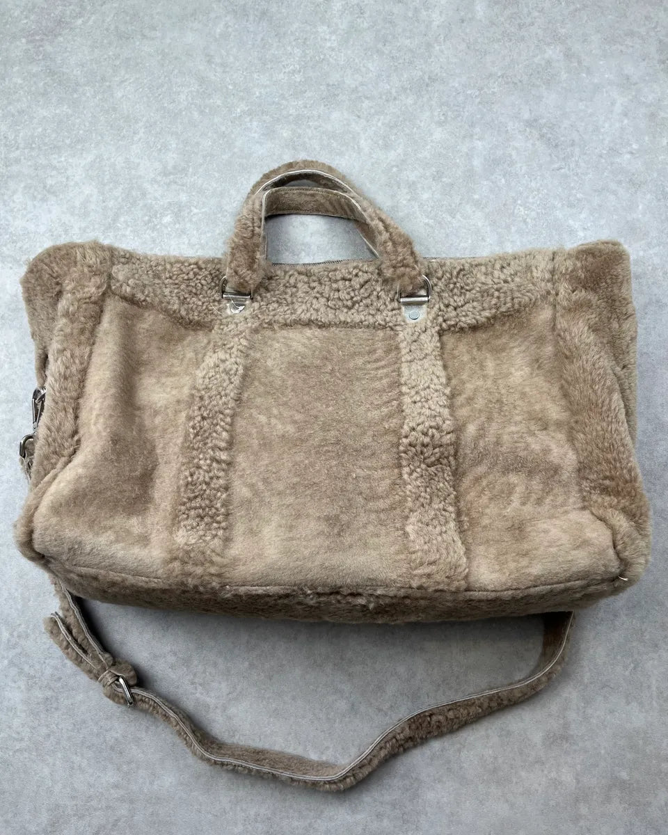 AW2012 Maison Margiela Beige Shearling Fur Crossbody Bag  vgxffDN 4