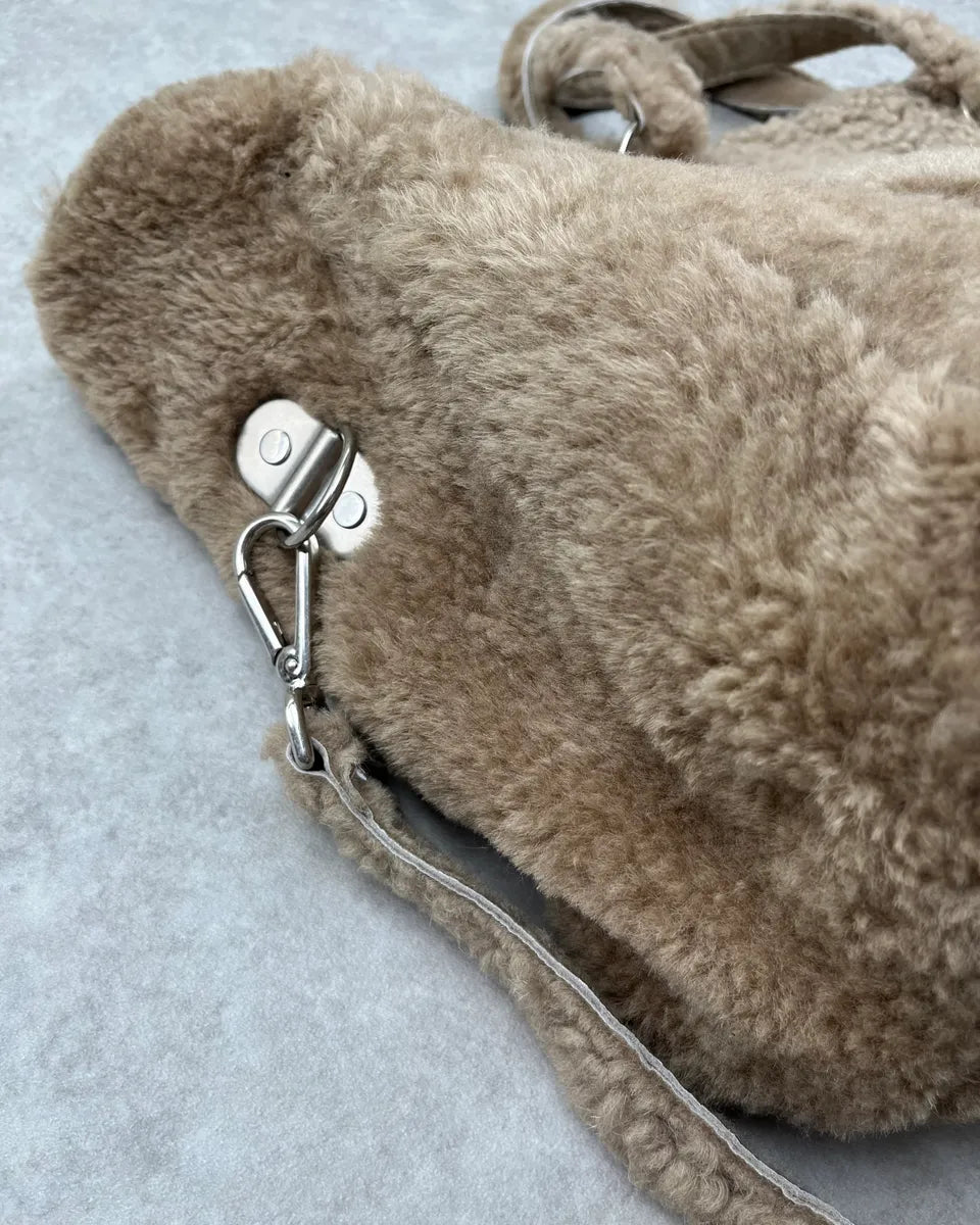 AW2012 Maison Margiela Beige Shearling Fur Crossbody Bag  vgxffDN 6