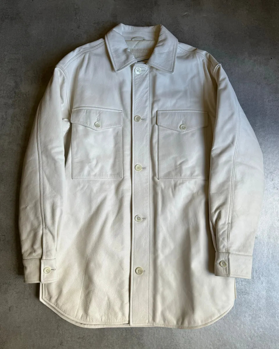 AW2012 Maison Margiela H&M White Leather Shirt Jacket – Dolce Vita Hub