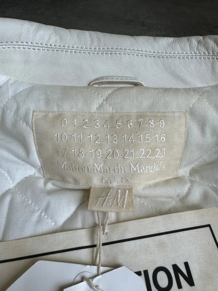 AW2012 Maison Margiela H&M White Leather Shirt Jacket ymZLUKu 5