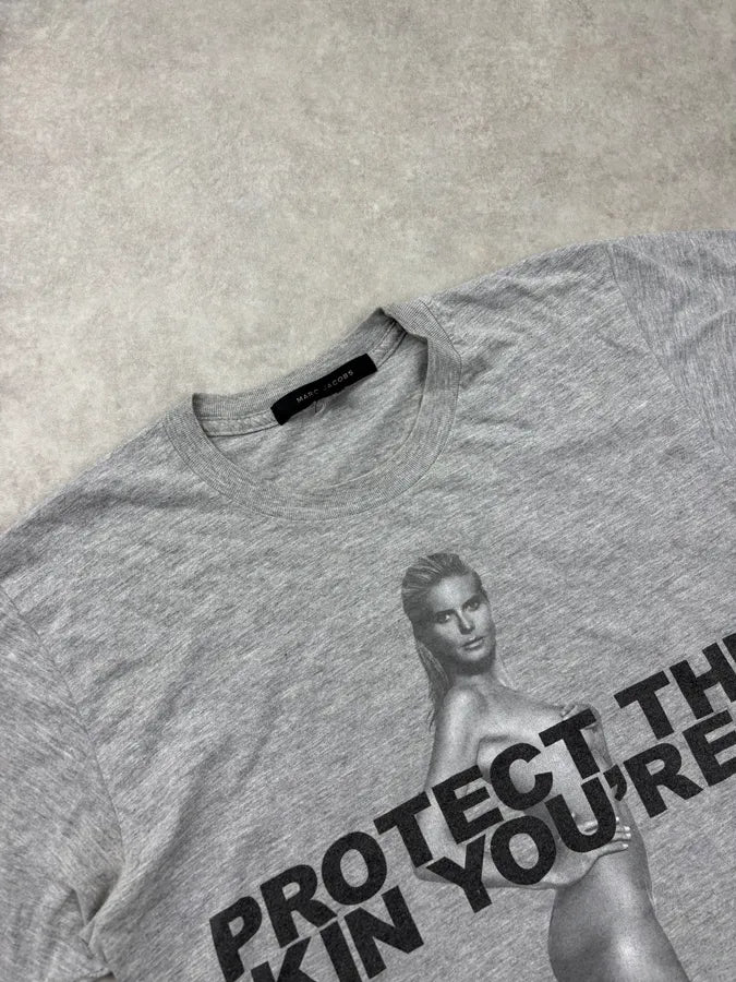AW2012 Marc Jacobs Grey Protect The Skin Youre In T-Shirt ohjwjNt 4