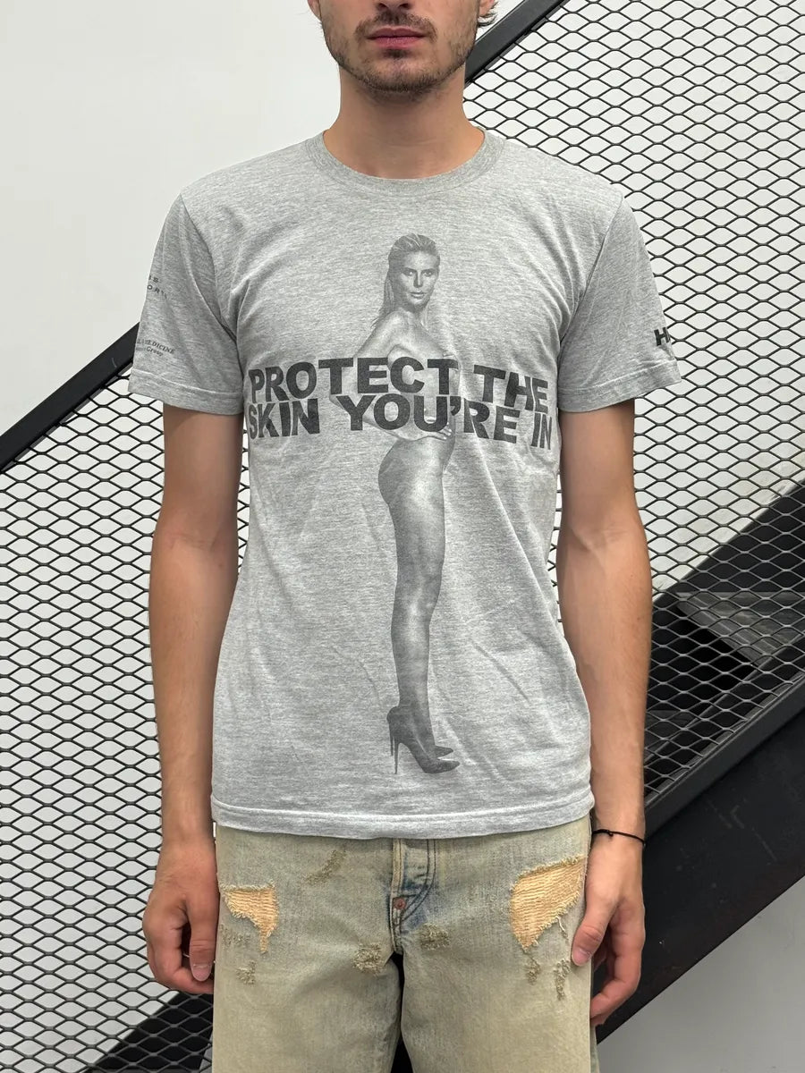 AW2012 Marc Jacobs Grey Protect The Skin Youre In T-Shirt ohjwjNt 1