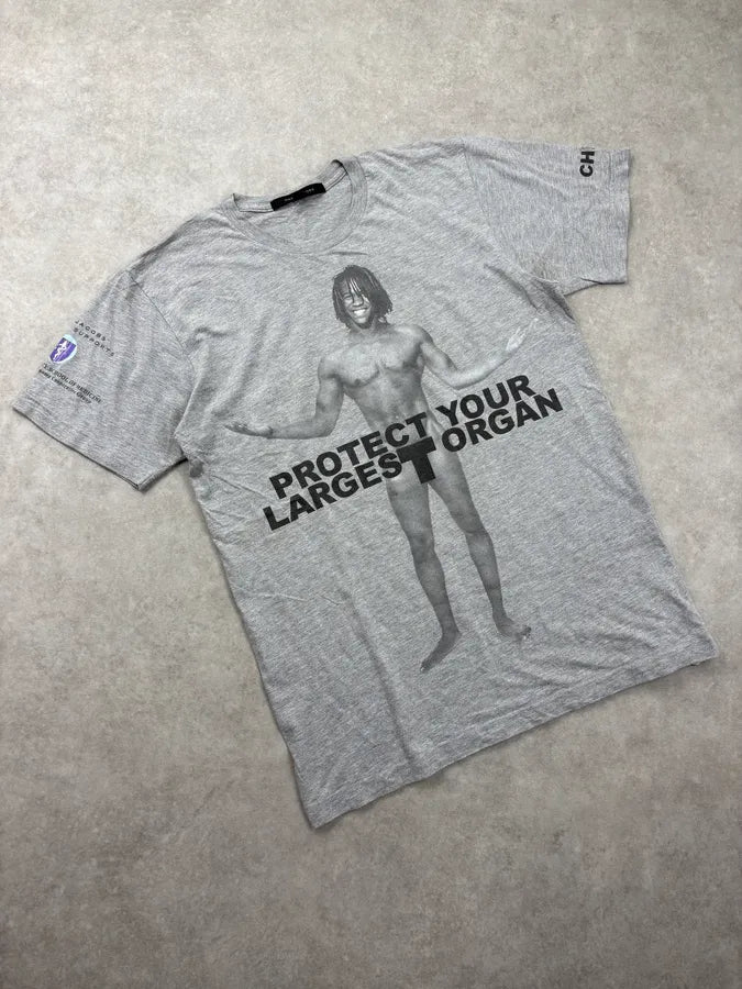 AW2012 Marc Jacobs Grey Protect Your Skin Naked Man T-Shirt uXObyBY 3