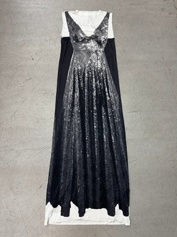AW2012 Margiela X H&M Navy Trompe L’Oeil Sequin Dress xDknnTG 0