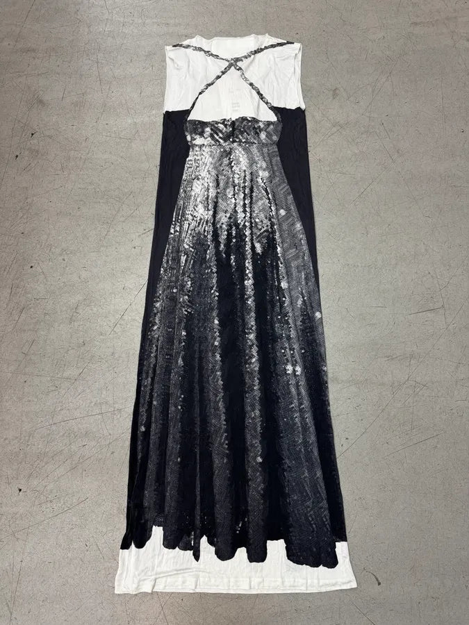 AW2012 Margiela X H&M Navy Trompe L’Oeil Sequin Dress xDknnTG 1