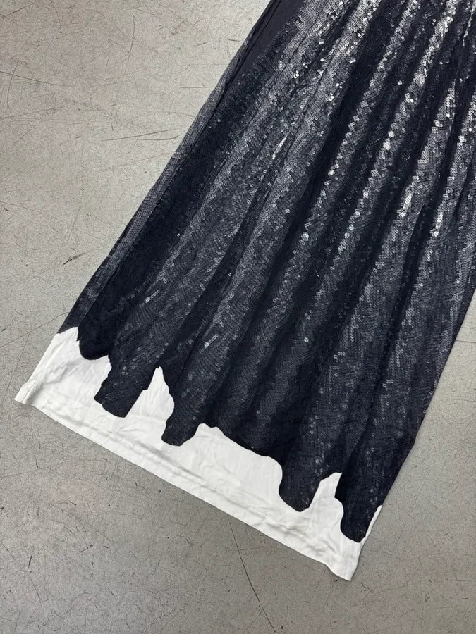 AW2012 Margiela X H&M Navy Trompe L’Oeil Sequin Dress xDknnTG 7