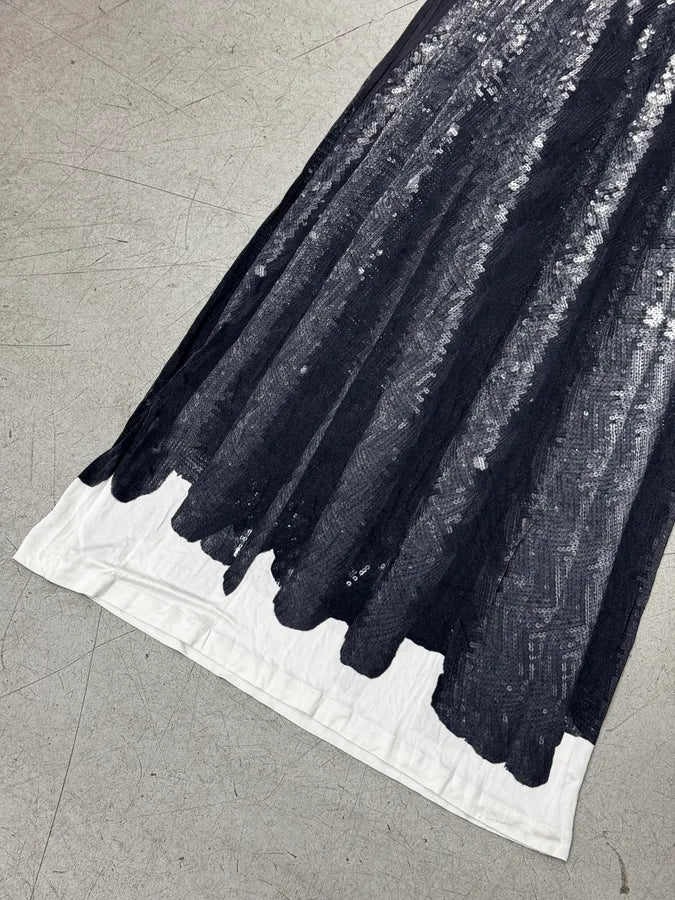 AW2012 Margiela X H&M Navy Trompe L’Oeil Sequin Dress xDknnTG 8