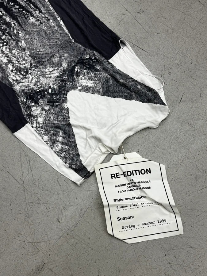 AW2012 Margiela X H&M Navy Trompe L’Oeil Sequin Dress xDknnTG 9