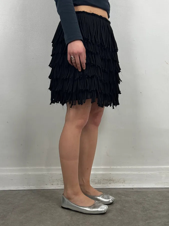 AW2012 Pierre Balmain Black Fringe Skirt zAyMsjU 2
