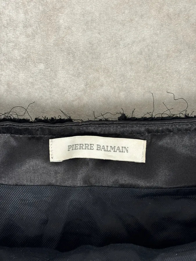 AW2012 Pierre Balmain Black Fringe Skirt zAyMsjU 8