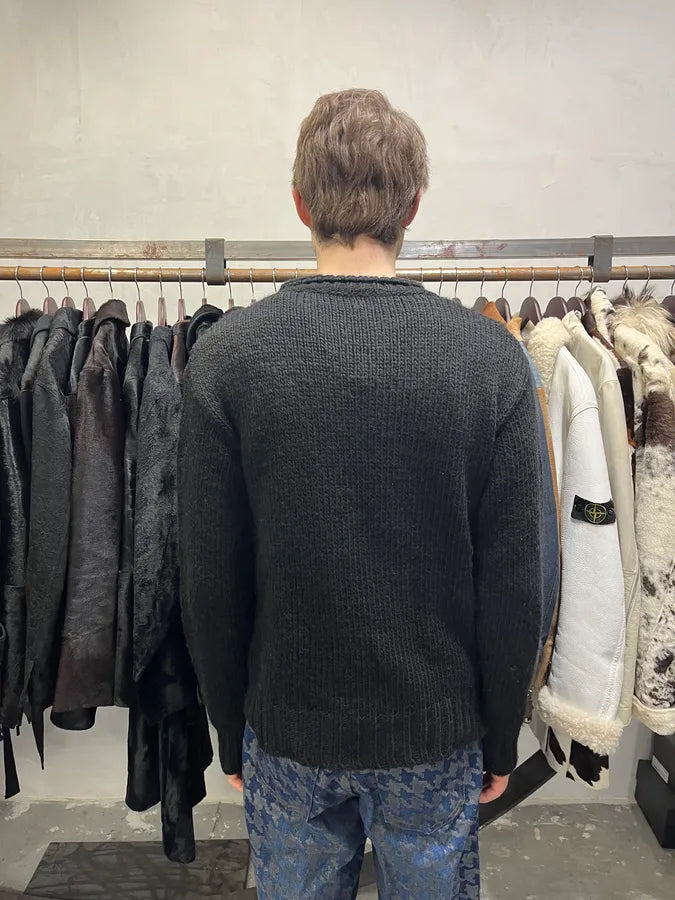 AW2012 Pierre Balmain Black Wool Mohair Alpaga Sweater (M) 2