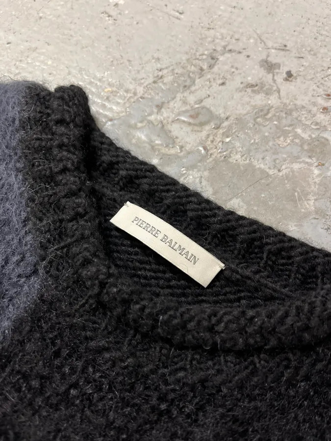 AW2012 Pierre Balmain Black Wool Mohair Alpaga Sweater ahCsUjy 7