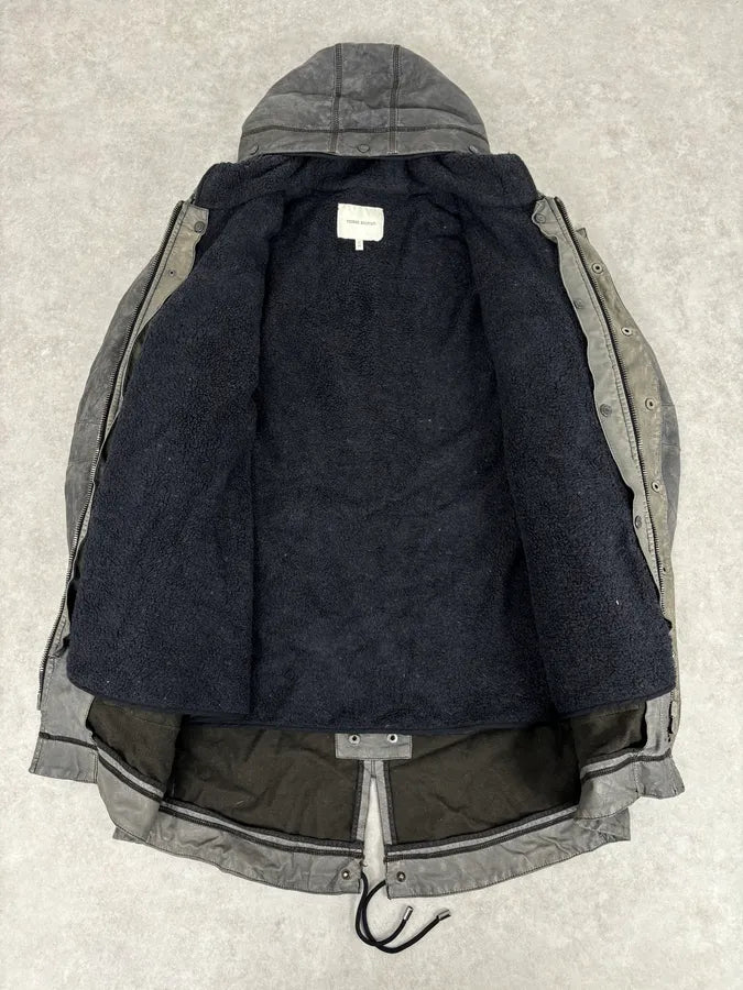 AW2012 Pierre Balmain Grey Eroded Avant-Garde Brut Long Parka Jacket qooLWLt 6