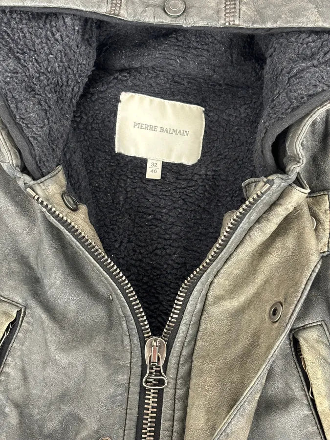 AW2012 Pierre Balmain Grey Eroded Avant-Garde Brut Long Parka Jacket qooLWLt 10