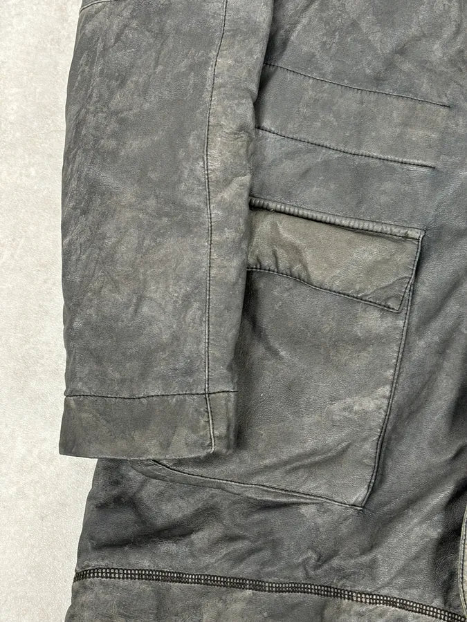 AW2012 Pierre Balmain Grey Eroded Avant-Garde Brut Long Parka Jacket qooLWLt 11