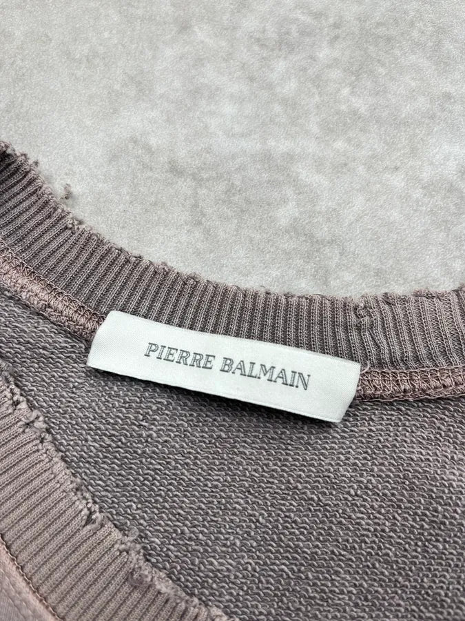 AW2012 Pierre Balmain Rock Faded Distressed Grey Sweater kgxYPSM 8