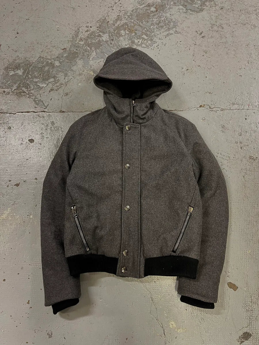AW2012 Pierre Balmain Wool Zip Grey Bomber Jacket oUuBzwo 2
