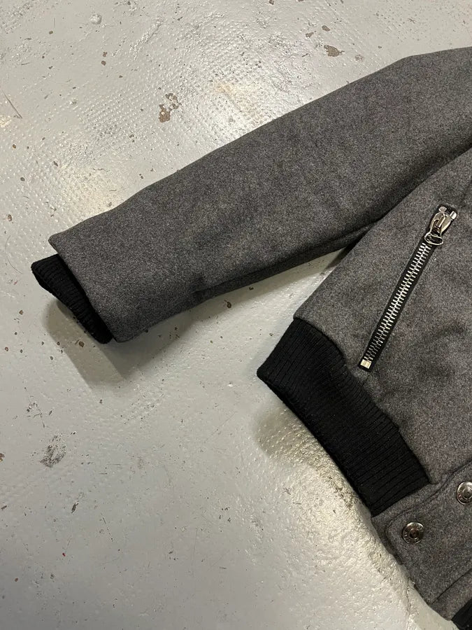 AW2012 Pierre Balmain Wool Zip Grey Bomber Jacket oUuBzwo 5
