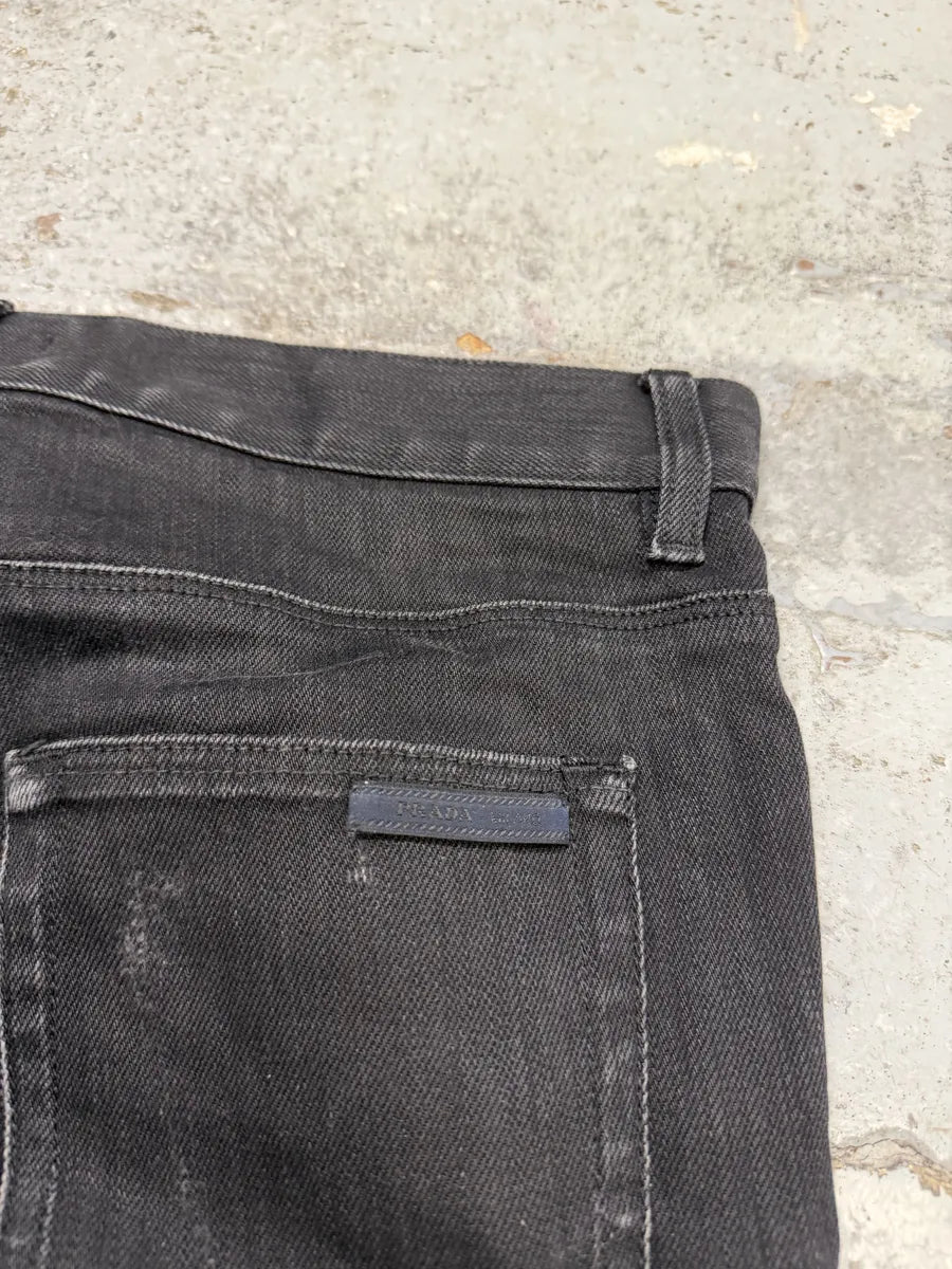 AW2012 Prada Black Slim Denim Jeans infdKTH 2