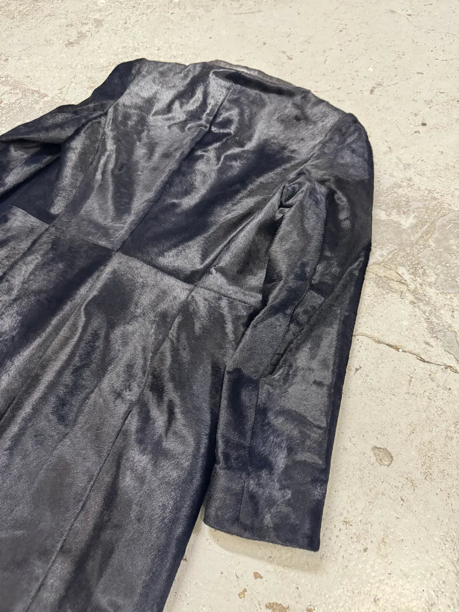 AW2012 Prada Long Black Pony Hair Leather Jacket kbtAUuJ 1