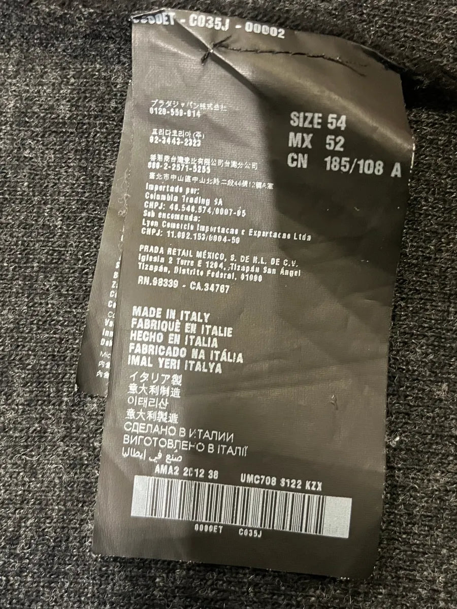 AW2012 Prada Navy Wool Hybrid Buttoned Cardigan Jacket bwJRqAg 7