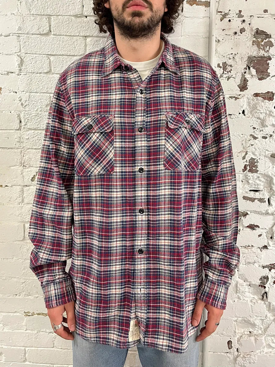 AW2012 Ralph Lauren Denim & Supply  Red & Blue Plaid Flannel Shirt JGeyybe 1