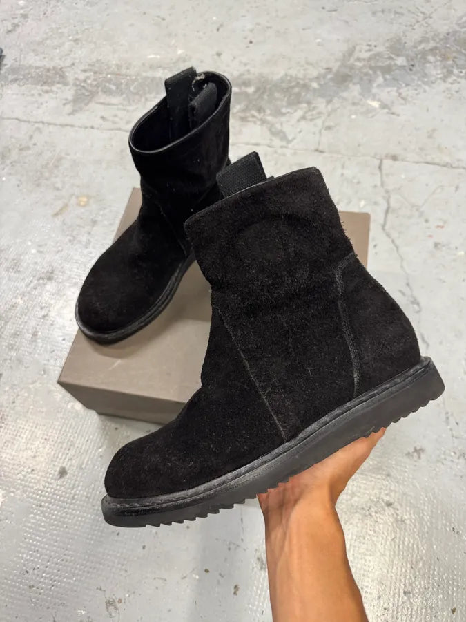 AW2012 Rick Owens Black Creeper Suede Leather Boots xnJhgjY 3