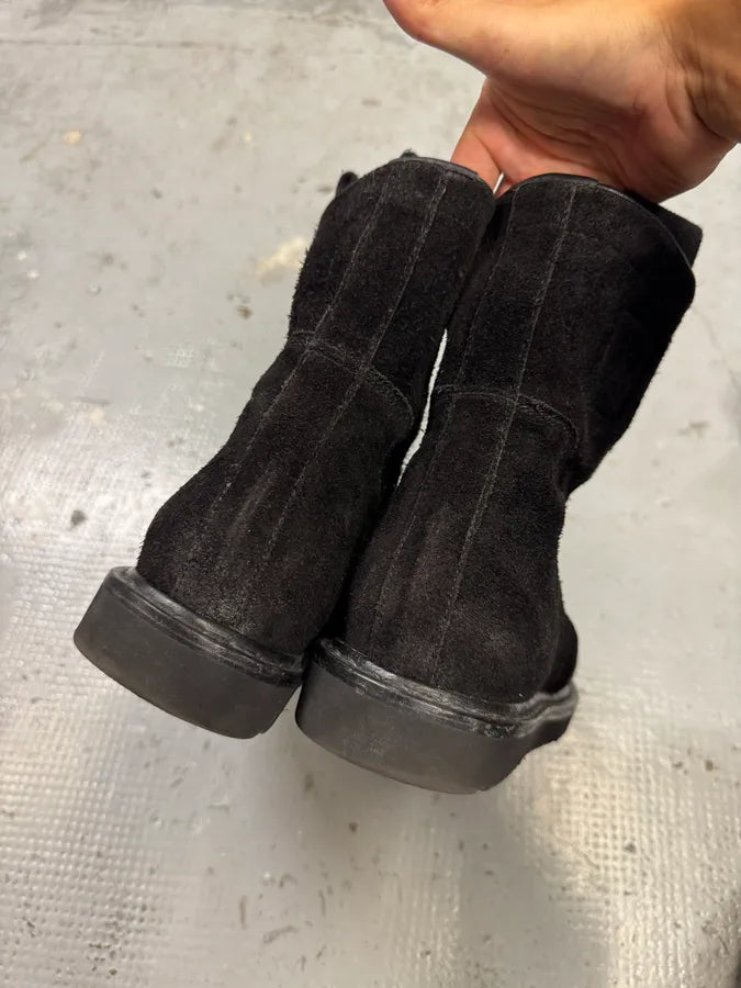 AW2012 Rick Owens Black Creeper Suede Leather Boots xnJhgjY 4
