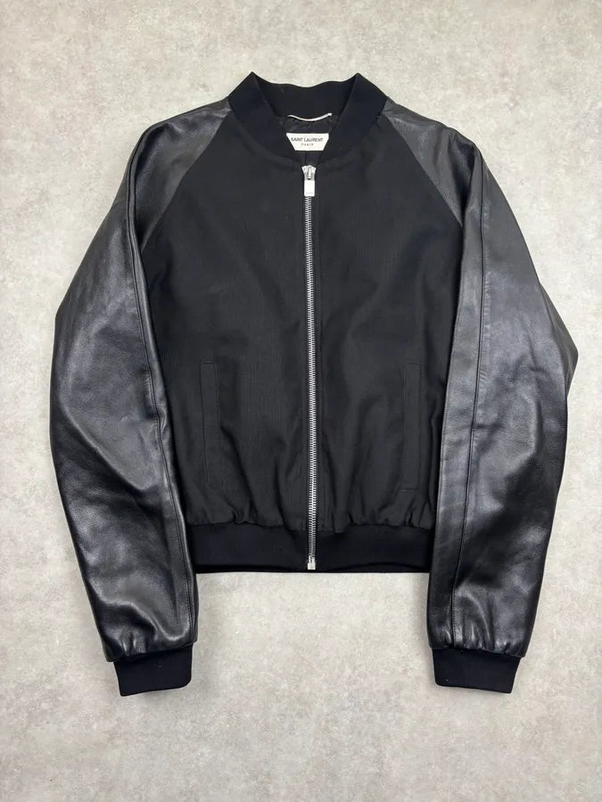 AW2012 Saint Laurent Hybrid Leather Bomber Jacket By Hedi Slimane  pIvXyeg 0