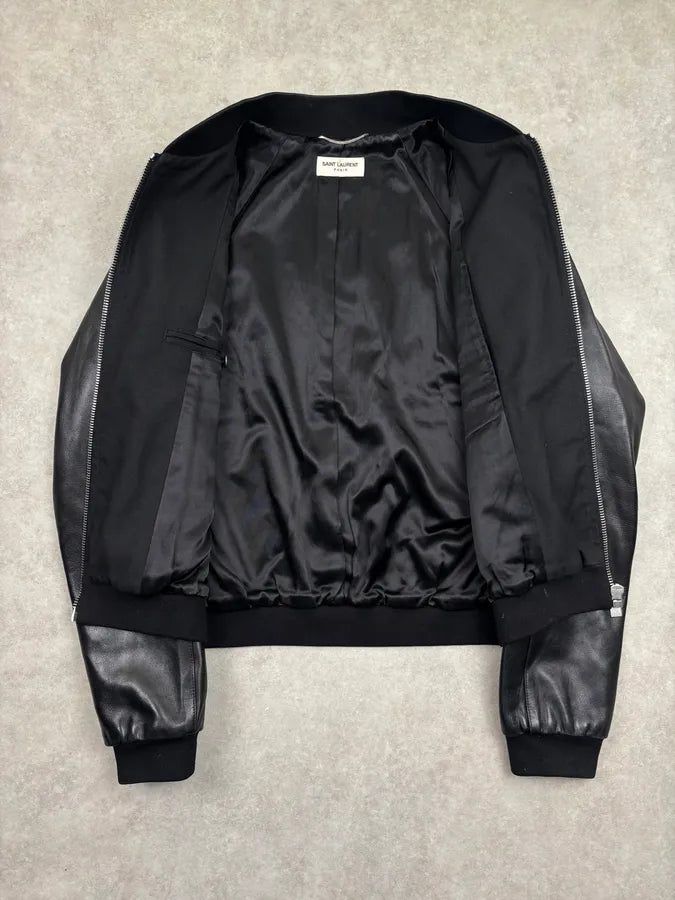 AW2012 Saint Laurent Hybrid Leather Bomber Jacket By Hedi Slimane  pIvXyeg 6
