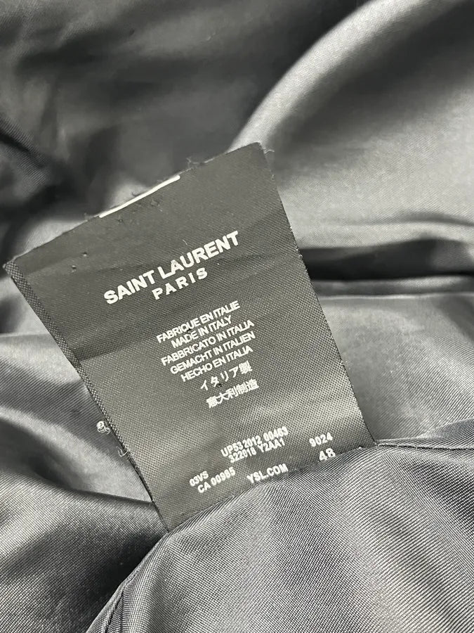 AW2012 Saint Laurent Leopard Black Wool Teddy Bomber Jacket VQUOoch 11