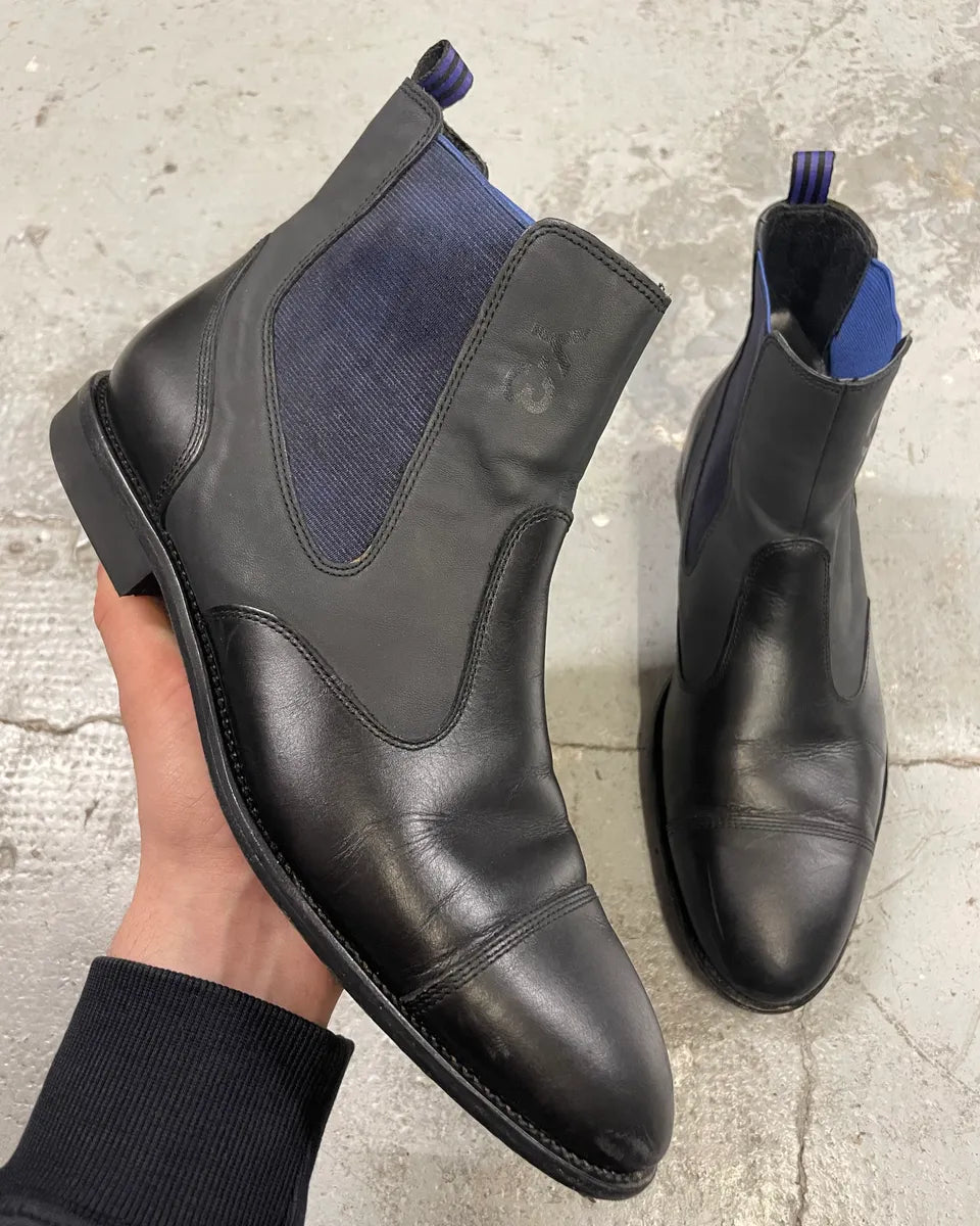 AW2012 Yohji Yamamoto Black Hybrid Chelsea Leather Boots (42.5eu/us9) WqkEXVa 0