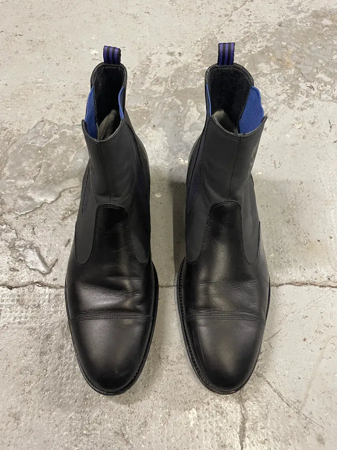 AW2012 Yohji Yamamoto Black Hybrid Chelsea Leather Boots (42.5eu/us9) WqkEXVa 1