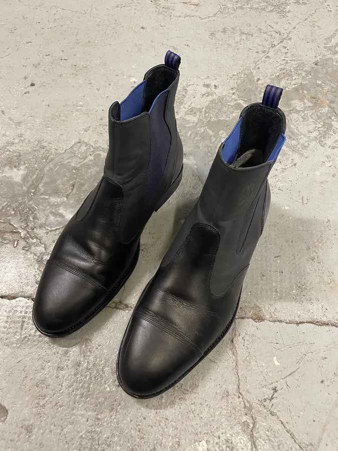 AW2012 Yohji Yamamoto Black Hybrid Chelsea Leather Boots (42.5eu/us9) WqkEXVa 2