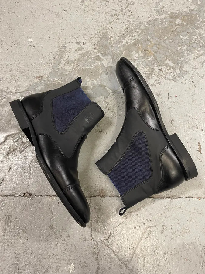 AW2012 Yohji Yamamoto Black Hybrid Chelsea Leather Boots (42.5eu/us9) WqkEXVa 5