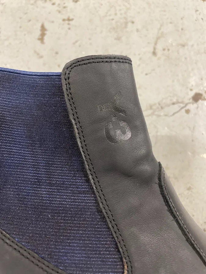 AW2012 Yohji Yamamoto Black Hybrid Chelsea Leather Boots (42.5eu/us9) WqkEXVa 9