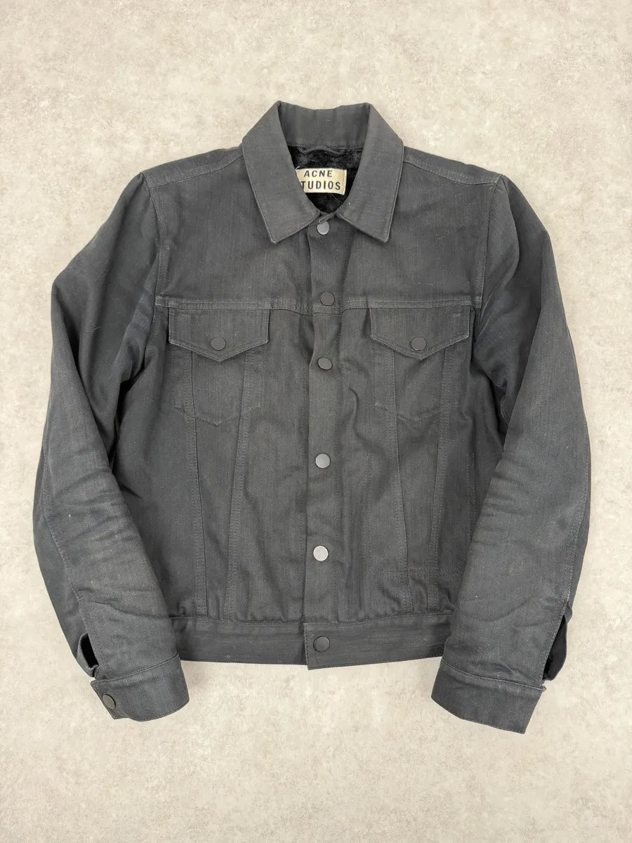 AW2013 Acne Studios Black Jam Bat Denim Trucker Jacket kVkhWMI 0