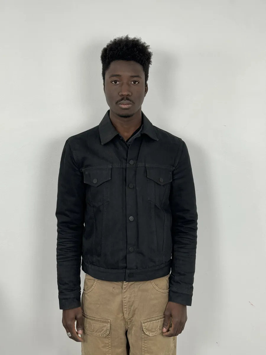 AW2013 Acne Studios Black Jam Bat Denim Trucker Jacket kVkhWMI 1