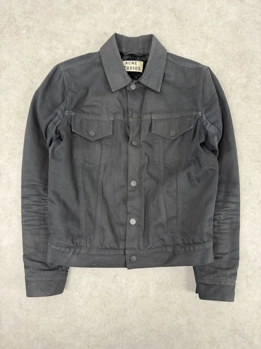 AW2013 Acne Studios Black Jam Bat Denim Trucker Jacket kVkhWMI 3