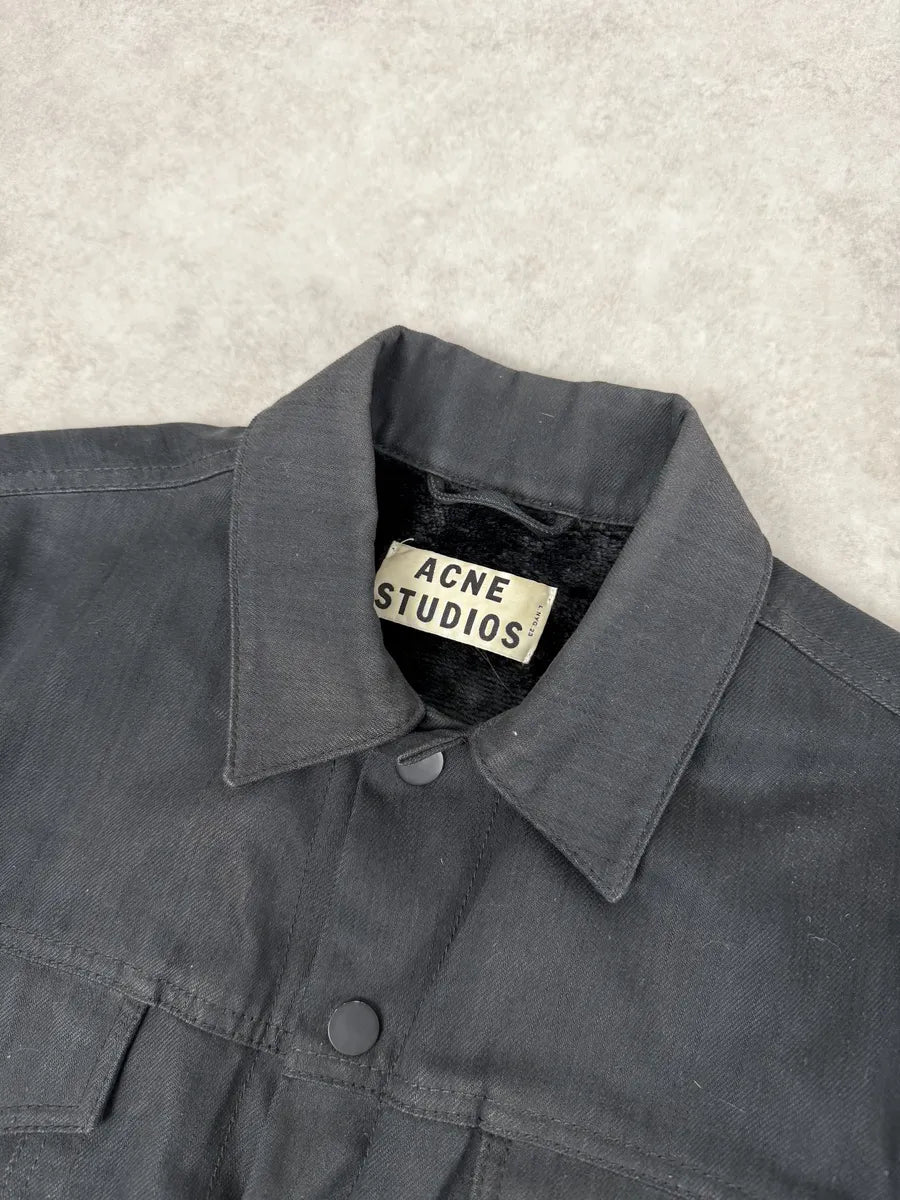 AW2013 Acne Studios Black Jam Bat Denim Trucker Jacket kVkhWMI 5
