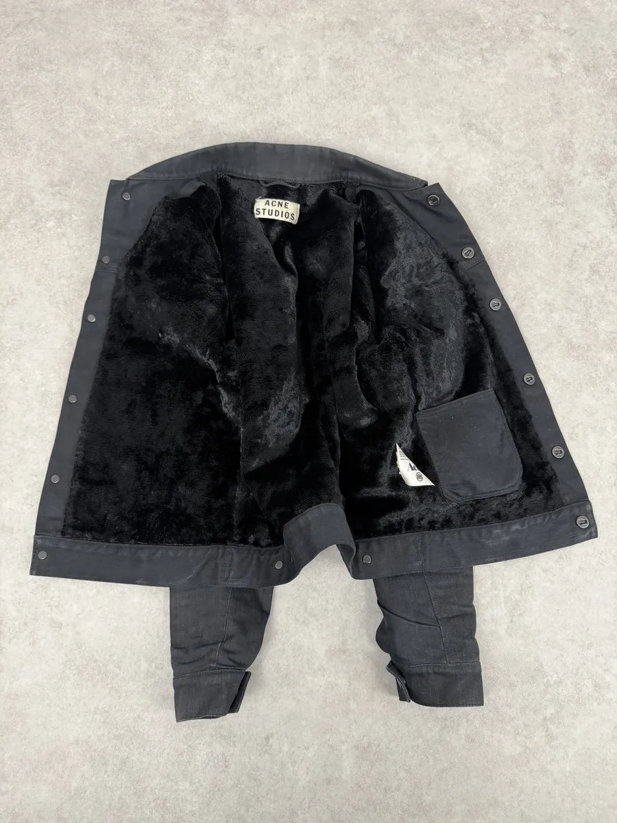 AW2013 Acne Studios Black Jam Bat Denim Trucker Jacket kVkhWMI 8