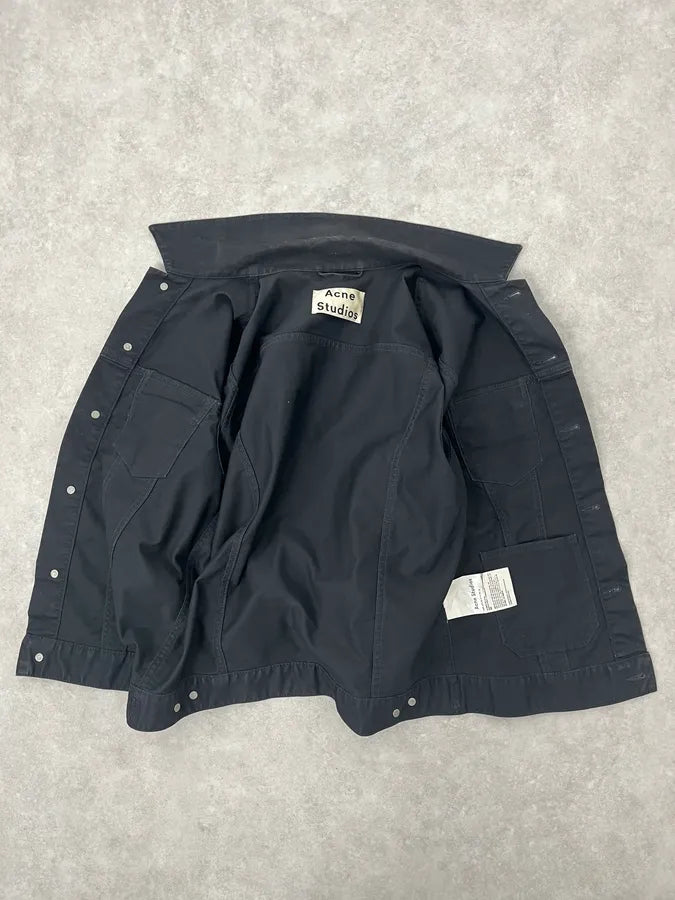 AW2013 Acne Studios Black Obscure Denim Trucker Jacket QkFYFcr 7