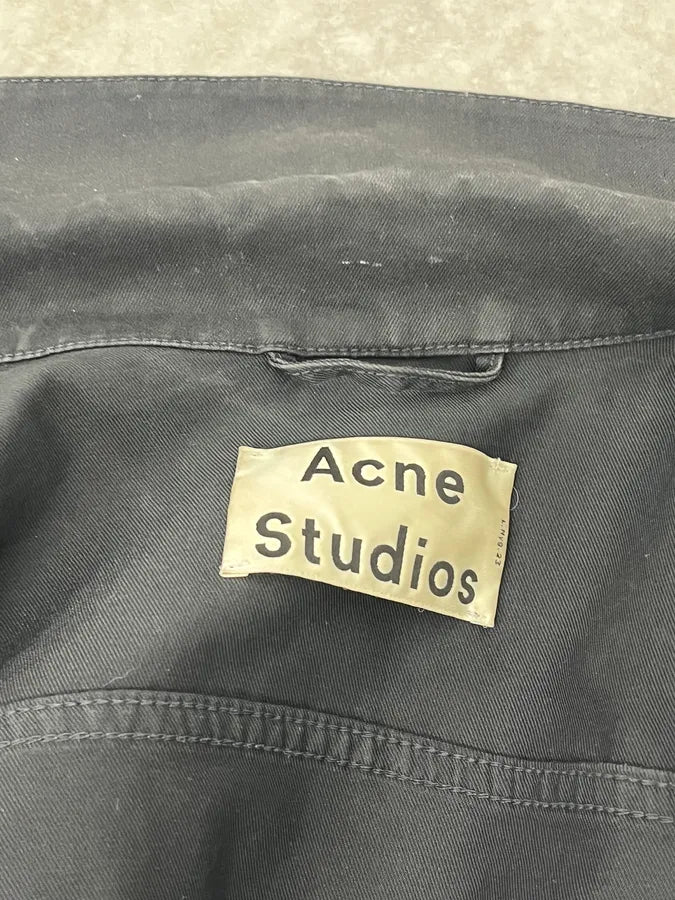 AW2013 Acne Studios Black Obscure Denim Trucker Jacket QkFYFcr 9