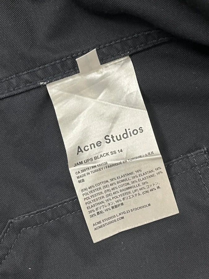 AW2013 Acne Studios Black Obscure Denim Trucker Jacket QkFYFcr 10