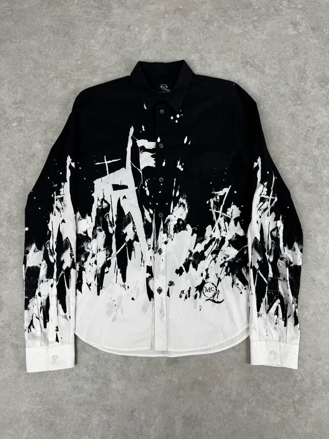 AW2013 Alexander McQueen Black & White Contemporary Shirt BQMtARP 0