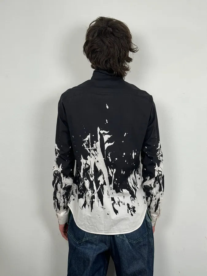 AW2013 Alexander McQueen Black & White Contemporary Shirt BQMtARP 2